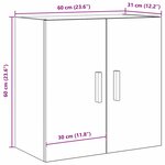 Armoire murale en chêne noir vidaXL - 60x30x60 cm  Fabriquée en bois d'ingénierie