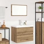 vidaXL Ensemble de mobilier de salle de bain 3 Pièces Chêne noir