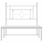 vidaXL Cadre de lit métal avec tête de lit blanc 90x190 cm