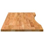 vidaXL Dessus de bureau marron clair bois chêne massif rectangulaire