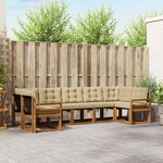 vidaXL Ensemble de canapés d'extérieur 7 Pièces Naturel et Beige