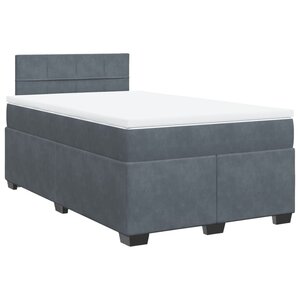 vidaXL Sommier à lattes de lit et matelas gris foncé 120x190cm velours