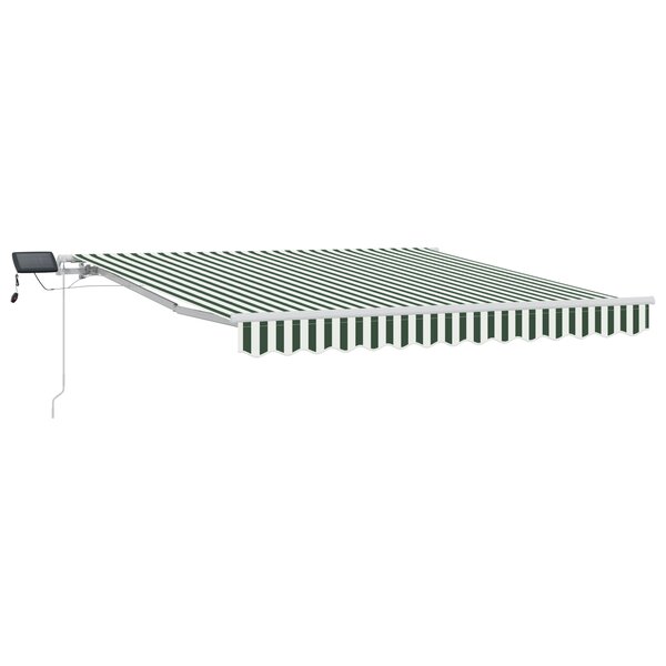 Auvent Rétractable Manuel vidaXL avec LED Vert et Blanc 300x250 cm