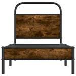 vidaXL Cadre de lit sans matelas chêne fumé 75x190cm bois d'ingénierie