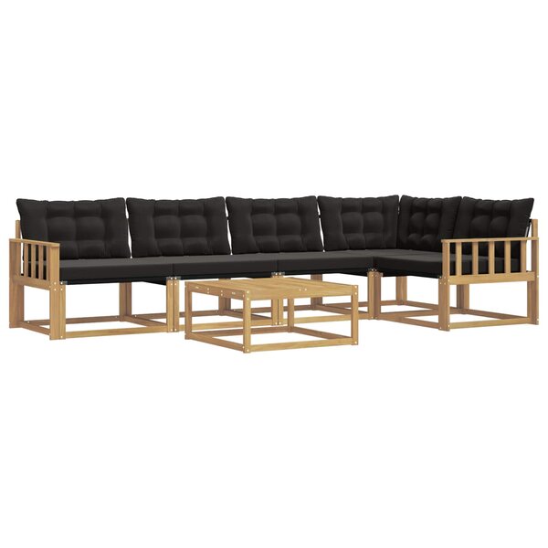 vidaXL Ensemble de canapés d'extérieur 6 pc Blanc et noir