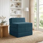 vidaXL Canapé-lit pliable Bleu 200 x 70 x 15 cm Velours