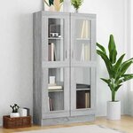 vidaXL Armoire à vitrine Sonoma gris 82 5x30 5x150cm Bois d'ingénierie
