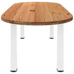 vidaXL Table à manger marron clair bois de chêne massif ovale