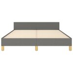 vidaXL Cadre de lit avec tête de lit Gris foncé 140x200 cm Tissu