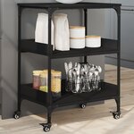 vidaXL Chariot de cuisine noir 60x41x80 5 cm bois d'ingénierie