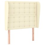 vidaXL Tête de lit avec oreilles Crème 103x23x118/128 cm Similicuir