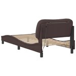 vidaXL Cadre de lit avec LED sans matelas Hvar marron foncé 90x200 cm tissu