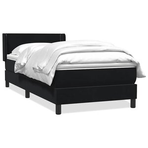 vidaXL Sommier à lattes de lit avec matelas noir 80x220 cm velours