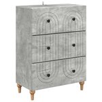 vidaXL Armoire à tiroirs Gris béton 66 x 34 5 x 90 cm