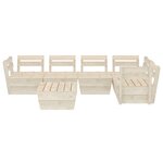 Salon de jardin meuble d'extérieur ensemble de mobilier palette 6 pièces bois d'épicéa imprégné 02_0018459