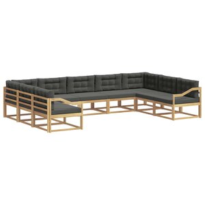 vidaXL Ensemble de canapés d'extérieur 9 pc Blanc et anthracite
