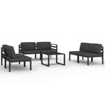 vidaXL Salon de jardin 7 Pièces avec coussins Aluminium Anthracite