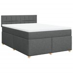 vidaXL Sommier à lattes de lit avec matelas Gris foncé 140x200cm Tissu