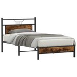 vidaXL Cadre de lit sans matelas chêne fumé 100x200 cm bois ingénierie