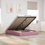 vidaXL Cadre de lit ottoman sans matelas rose 140x190 cm velours