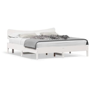 vidaXL Cadre de lit sans matelas blanc 180x200 cm bois massif de pin