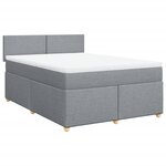 vidaXL Sommier à lattes de lit avec matelas Gris clair 140x190cm Tissu