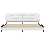 vidaXL Cadre de lit sans matelas Hvar blanc et noir 200x200 cm similicuir