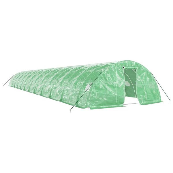 vidaXL Serre avec cadre en acier vert 120 m² 24x5x2 3 m