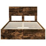 vidaXL Lit de Rangement Chêne fumé 120 x 190 cm Bois d'ingénierie