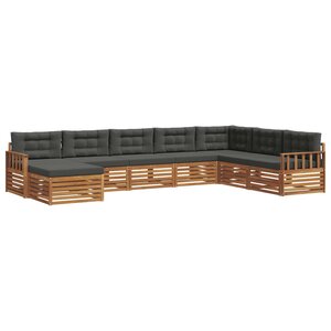 vidaXL Ensemble de canapés d'extérieur 8 pc Naturel et Anthracite