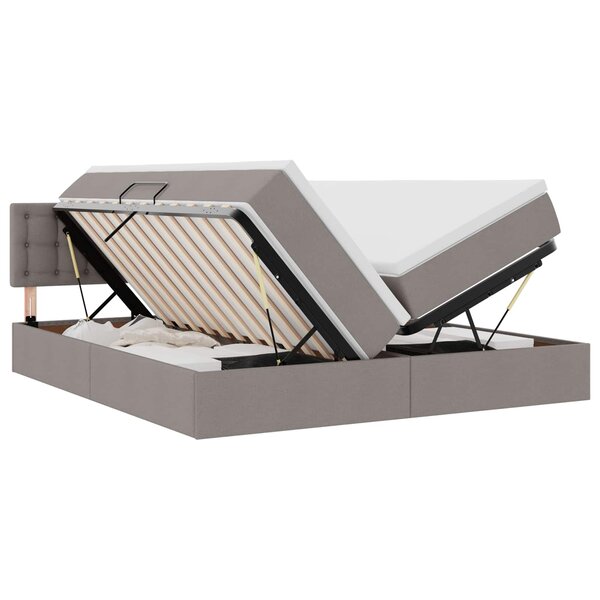 vidaXL Lit de Rangement 2 pièces Taupe Cuir synthétique