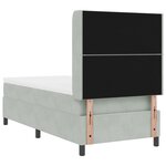 vidaXL Lit coffre avec matelas & lumière LED gris clair 90x190 cm en velours