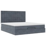 vidaXL Cadre de lit ottoman avec matelas gris foncé 200x200 cm velours