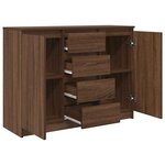 vidaXL Buffet avec tiroirs chêne brun 100 5x35x76 cm bois d'ingénierie