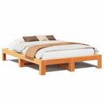 vidaXL Cadre de lit sans matelas cire marron 140x190cm bois pin massif