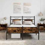 vidaXL Cadre de lit sans matelas chêne fumé 150x200 cm bois ingénierie