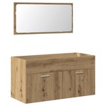 vidaXL Armoire de salle de bain avec miroir chêne artisanal