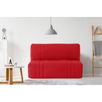 Banquette BZ - Tissu 100  Coton rouge - Couchage 140 x 190 cm - Classique - Moelleux