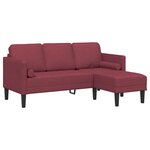 vidaXL Ensemble de Canapés avec coussin Bordeaux Polyester