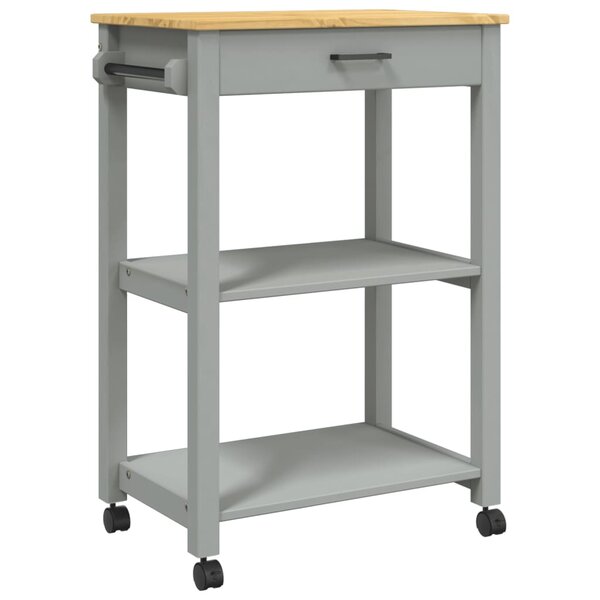 vidaXL Chariot de cuisine MONZA 60x40x90 cm bois massif de pin