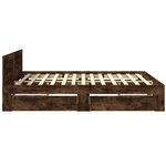 vidaXL Cadre de lit avec tête de lit sans matelas chêne fumé 180x200cm