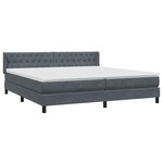 vidaXL Sommier à lattes de lit et matelas gris foncé 180x220cm velours