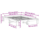 vidaXL Cadre de lit sans matelas blanc 150x200 cm bois de pin massif