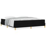 vidaXL Lit à ressorts Noir  Marron 180 x 200 cm Tissu  Bois Engineered