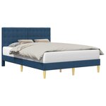 vidaXL Cadre de lit avec tête de lit Bleu 140 x 190 cm Tissu