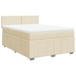 vidaXL Sommier à lattes de lit avec matelas Crème 160x200 cm Tissu