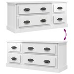 vidaXL Meuble TV blanc brillant 100x35 5x45 cm bois d'ingénierie