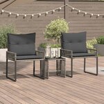 vidaXL Ensemble de meubles d'extérieur 7 Pièces Gris et Gris foncé
