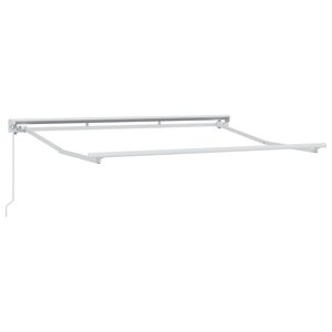 vidaXL Cadre de auvent manuel Réglable Blanc 3 x 2 5 m Acier