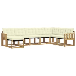 vidaXL Ensemble de canapés d'extérieur 8 pc Blanc et crème